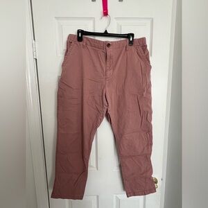 Rust Colored Straight Leg Cropped Pants